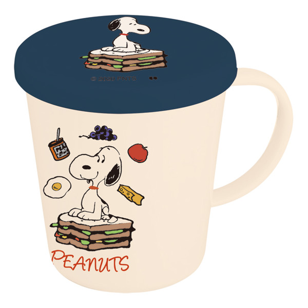 Lohaco マグカップ フタ付き 300ml ピーナッツ スヌーピー プラスチック コップ 食器 日本製 キャラクター 電子レンジ対応 カップ マグ 蓋付き Snoopy プラコップ 割れにくい 無地 ふた付き マグカップ ティーカップ リビングート ロハコ店