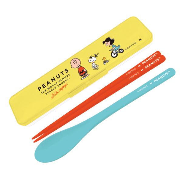 Dショッピング コンビセット カトラリーセット 箸 スプーン Peanuts スヌーピー Enjoy 18cm Snoopy お箸 カトラリー 子供 幼稚園 保育園 キッズ 持ち運び お弁当用 携帯用 弁当 お弁当 はし ハシ スライド 大人 女子 給食 遠足 ランチ