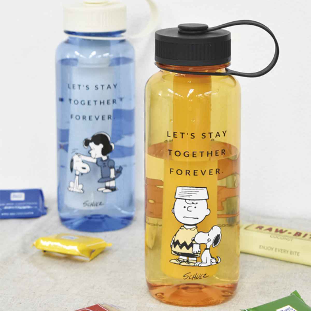 水筒 750ml プラスチック ドリンクボトル アイスチューブ付 PEANUTS