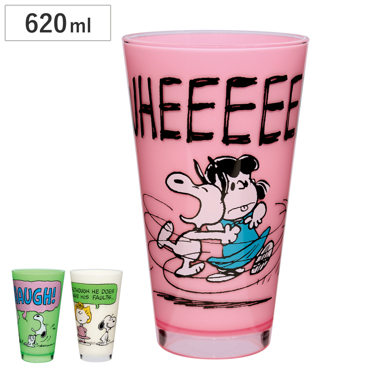 タンブラー アクリルタンブラー L スヌーピー ( 620ml アクリル カップ アクリルコップ アクリルカップ プラコップ キャラクター かわいい おしゃれ 大容量 軽い 割れにくい 取っ手なし 大人 子ども ) 【ピンク】