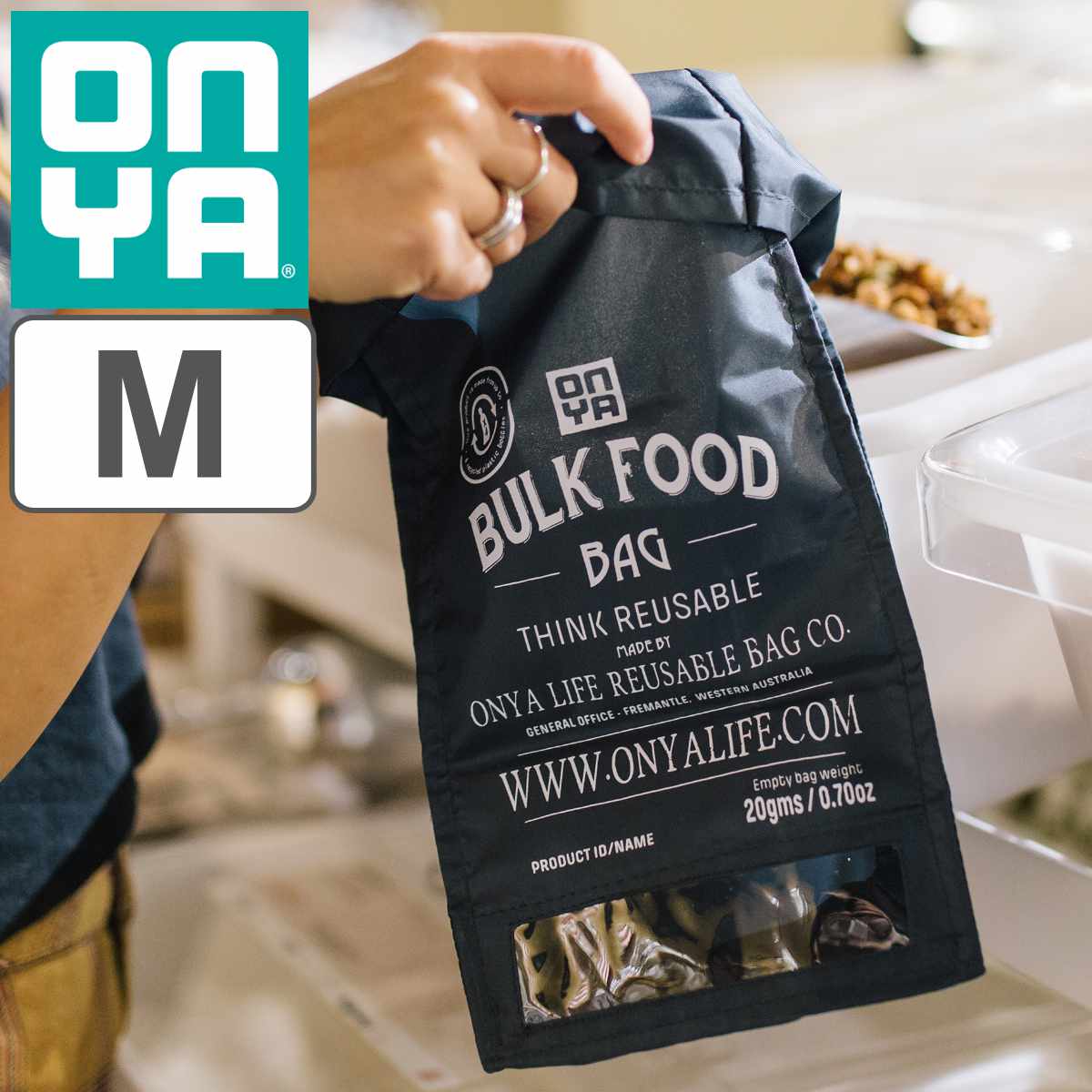 保存袋 ONYA 計り売り Bulk Food Bag M （ バルク フードバッグ 食品 量り売り 袋 バッグ 食品袋 エコ 持ち帰り袋 ごみゼロ BPAフリー 安