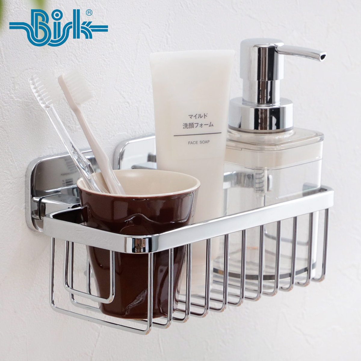 ソープバスケット BISK TORE シャワーソープバスケット ビスク ( 石鹸置き ソープトレー 石けんトレー 水切り ソープ バスケット バスバスケット 石鹸皿 石けん置き せっけん お風呂 バスルーム ステンレス 壁付け DIY )