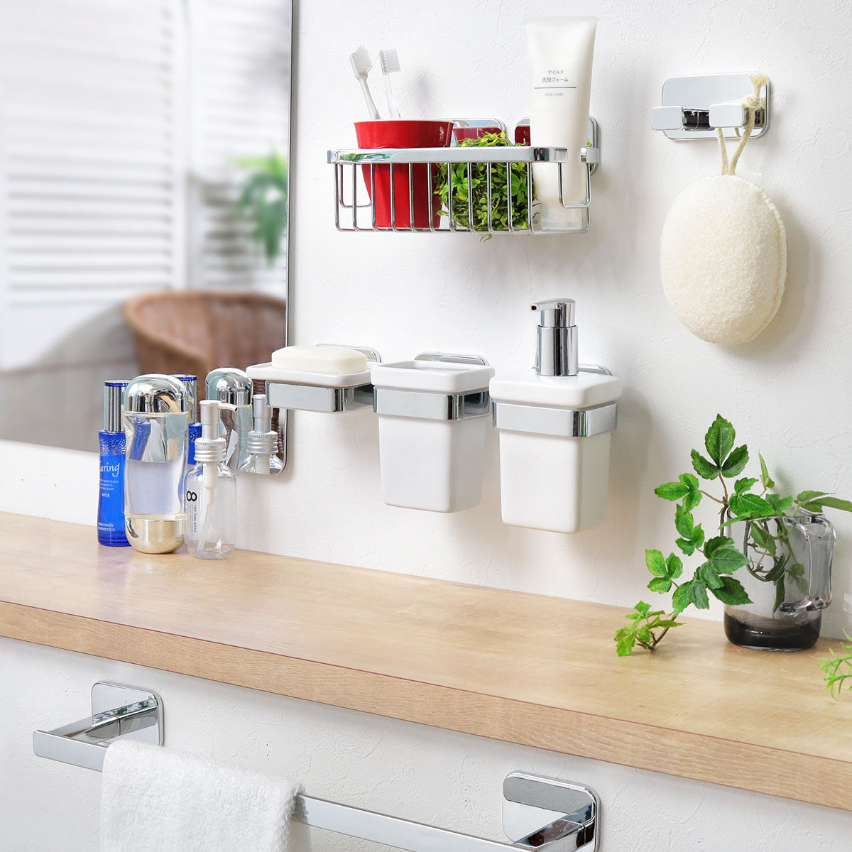 ソープバスケット BISK TORE シャワーソープバスケット ビスク ( 石鹸置き ソープトレー 石けんトレー 水切り ソープ バスケット バスバスケット 石鹸皿 石けん置き せっけん お風呂 バスルーム ステンレス 壁付け DIY )