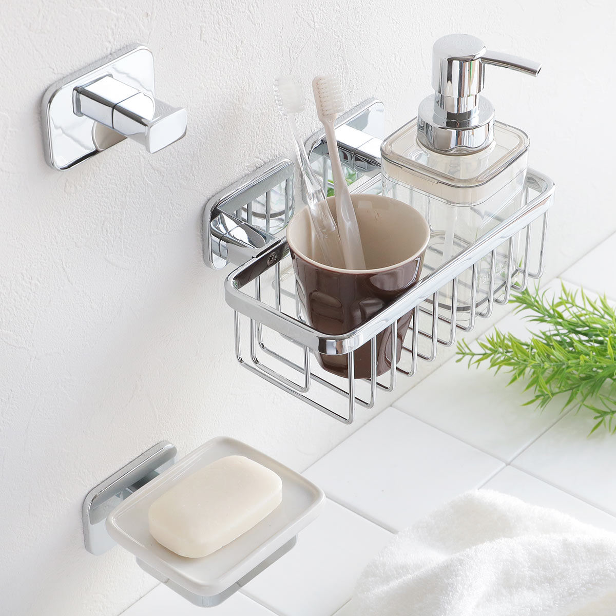 ソープバスケット BISK TORE シャワーソープバスケット ビスク ( 石鹸置き ソープトレー 石けんトレー 水切り ソープ バスケット バスバスケット 石鹸皿 石けん置き せっけん お風呂 バスルーム ステンレス 壁付け DIY )