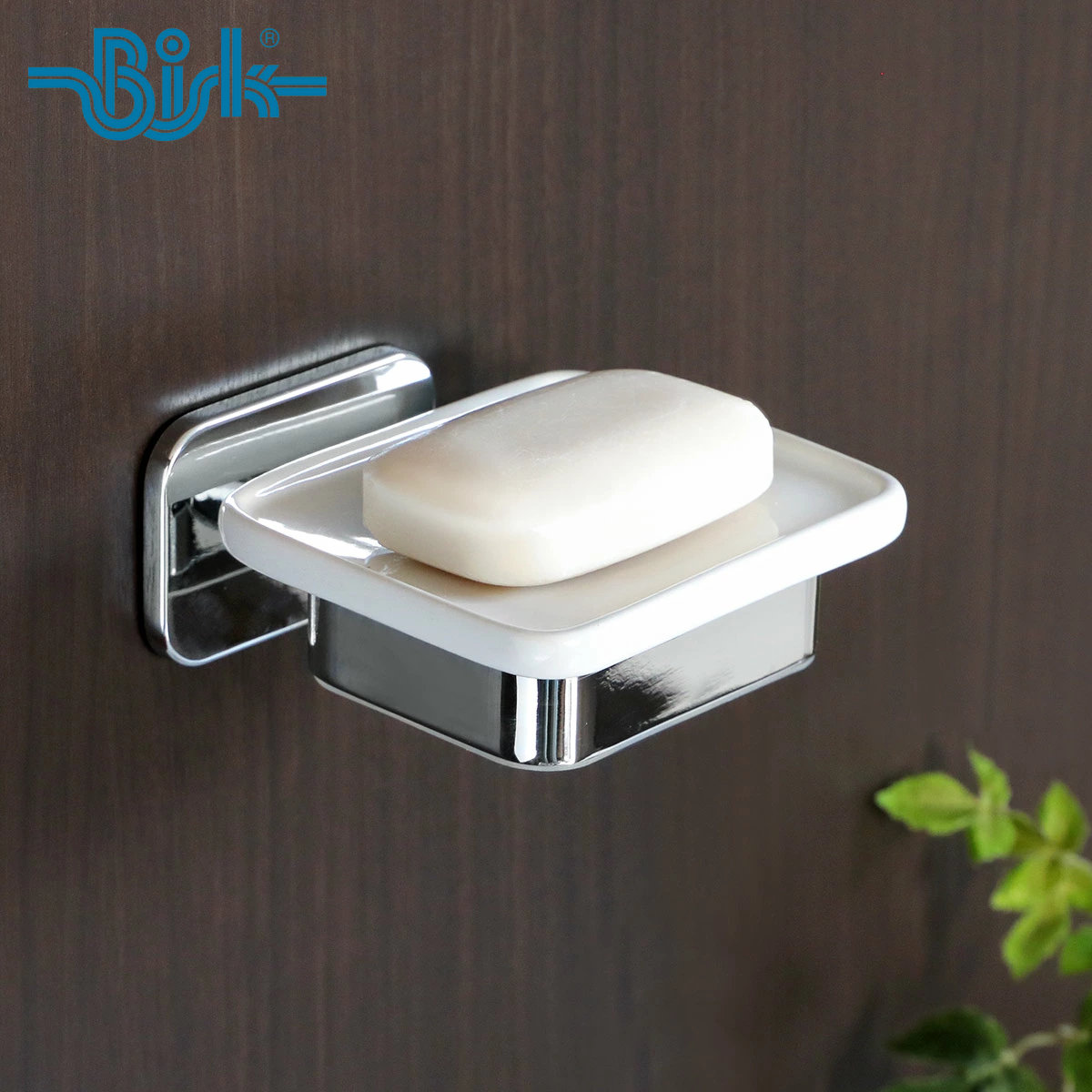 石鹸皿 BISK TORE ソープディッシュ ビスク ( 石鹸置き ソープトレー 石けんトレー ステンレス 陶器 ソープ 石けん置き せっけん 水切り お風呂 バスルーム キッチン 洗面所 洗面収納 バス収納 壁付け 石膏ボード用 DIY )