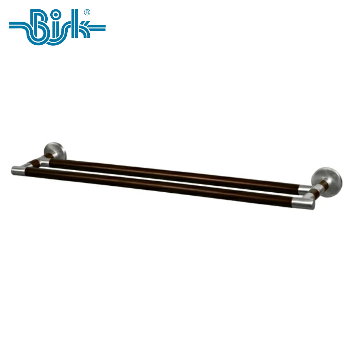 タオルハンガー BISK MADAGASKAR ダブルタオルバー ビスク （ タオル掛け 天然木 タオルホルダー 2枚 タオルバー ダブル 壁付け ホテルライク パウダールーム タオル干し 室内 インテリア 省スペース 石膏ボード用 ）