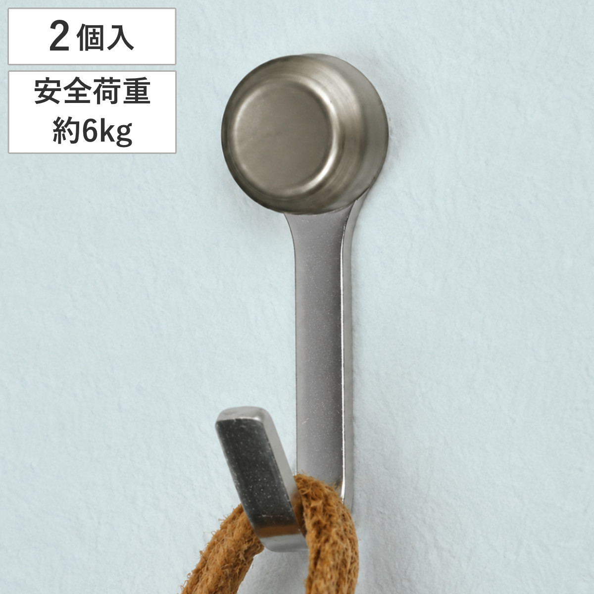 フック ニコピンフック シングル 石膏ボード用 シルバー 2個入り ピンタイプ ( ピンフック 石膏ボード ベニヤ 石膏 壁 石膏ボード壁用 石こうボード ベニヤ壁 収納 用 強力 吊り下げ 壁掛け 鍵フック 強力フック 日本製 )