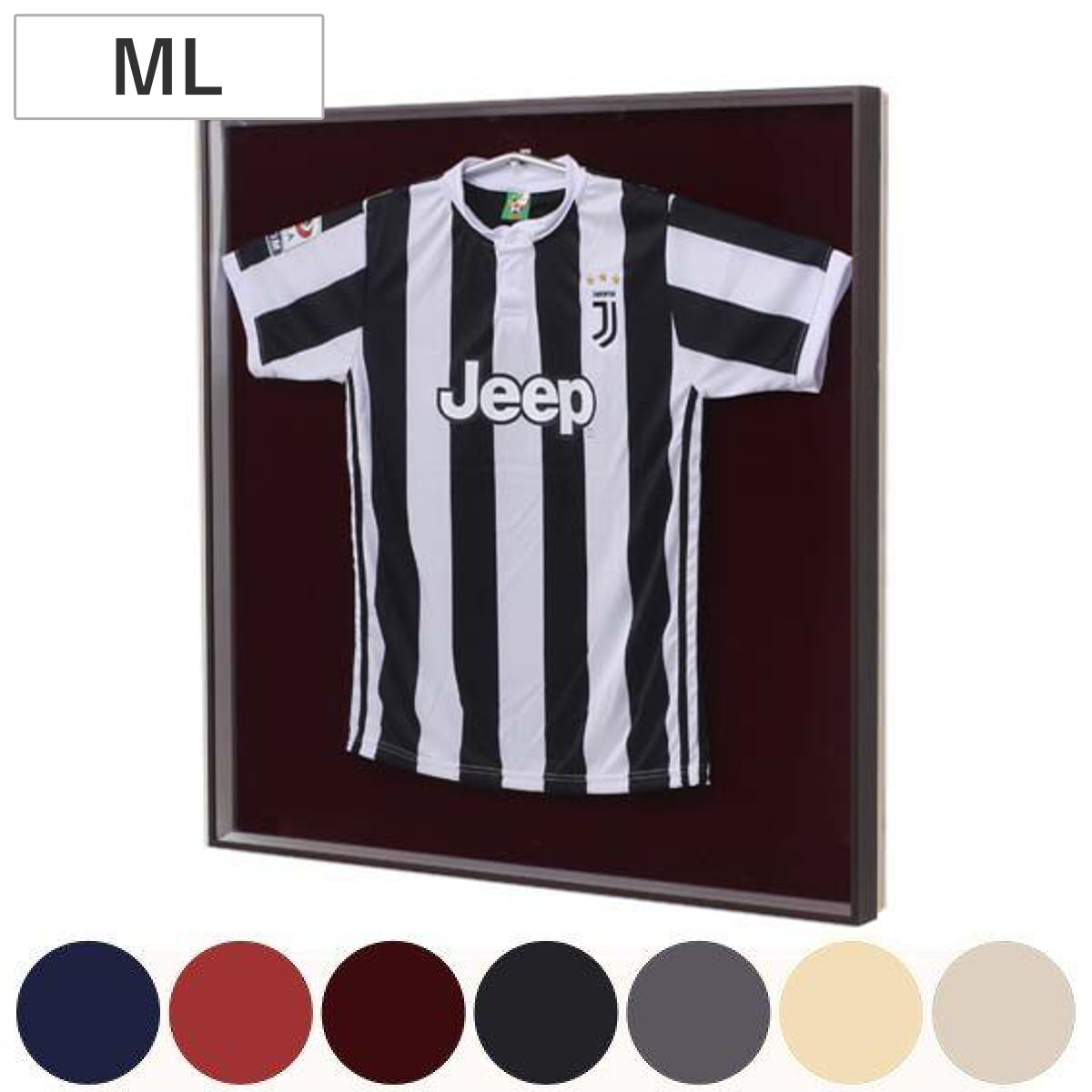 ユニフォーム 収納 ユニフォーム額 L214 MLサイズ フレーム セピア ( 額 ディスプレイ 額縁 ユニフォームケース ワイド 壁掛け コレクション ディスプレイケース バックボード 選べる 飾る ハンガー Tシャツ ) 【セピア×ワイン】