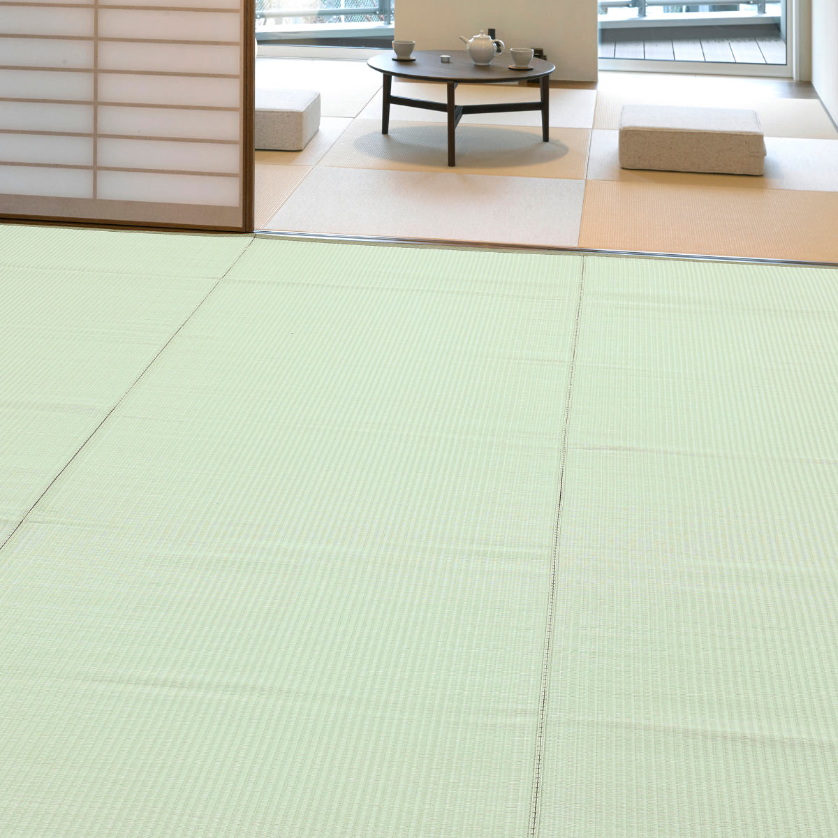 上敷き 洗えるPP製 宇治 江戸間 6畳 約261×352cm 抗菌