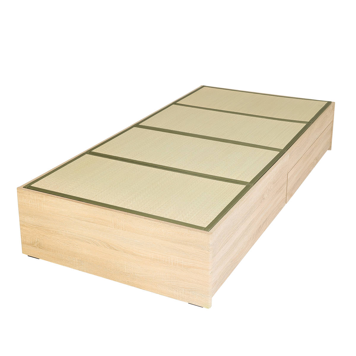 畳ベッド シングル 引出し2杯 小上がり シンプル ( ベッドフレーム 畳 ベッド ヘッドレス 天然い草 引出し たたみ 抗菌 調湿 消臭 畳マットレス 畳付 ブラウン ナチュラル ) 【ブラウン】 ブラウン