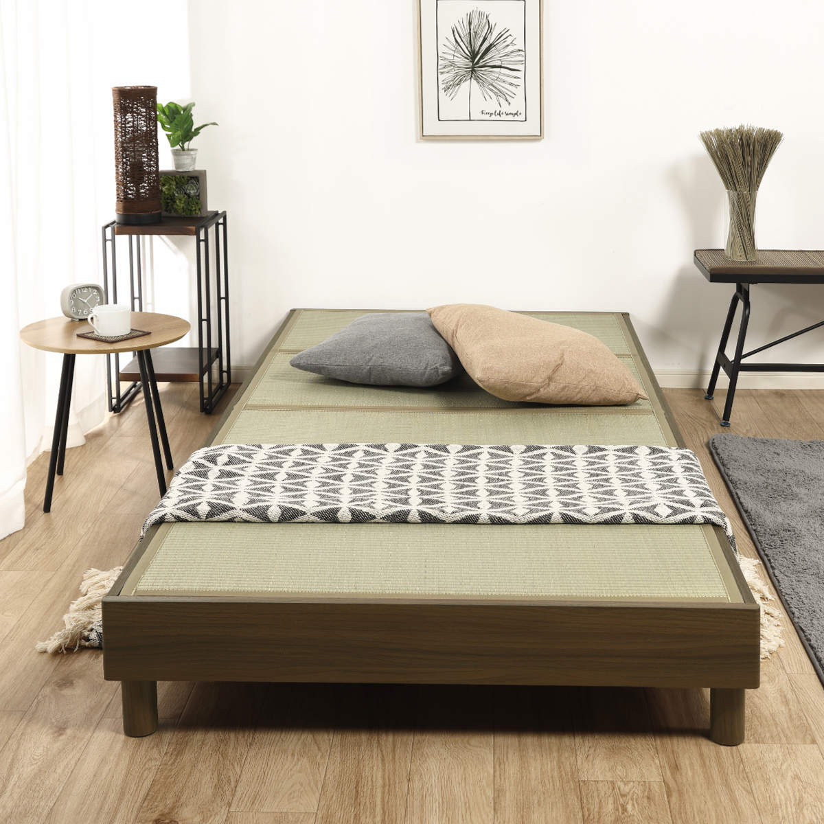 畳ベッド ローベッド シングル 小上がり ( ベッドフレーム 畳 ベッド ヘッドレス 天然い草 たたみ 抗菌 調湿 消臭 畳マットレス 畳付 ブラウン ナチュラル ) 【ブラウン】 ブラウン