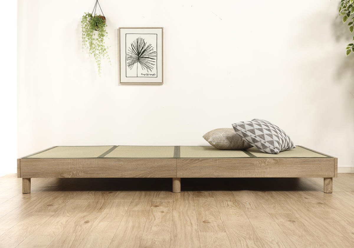 畳ベッド ローベッド シングル 小上がり ( ベッドフレーム 畳 ベッド ヘッドレス 天然い草 たたみ 抗菌 調湿 消臭 畳マットレス 畳付 ブラウン ナチュラル ) 【ブラウン】 ブラウン