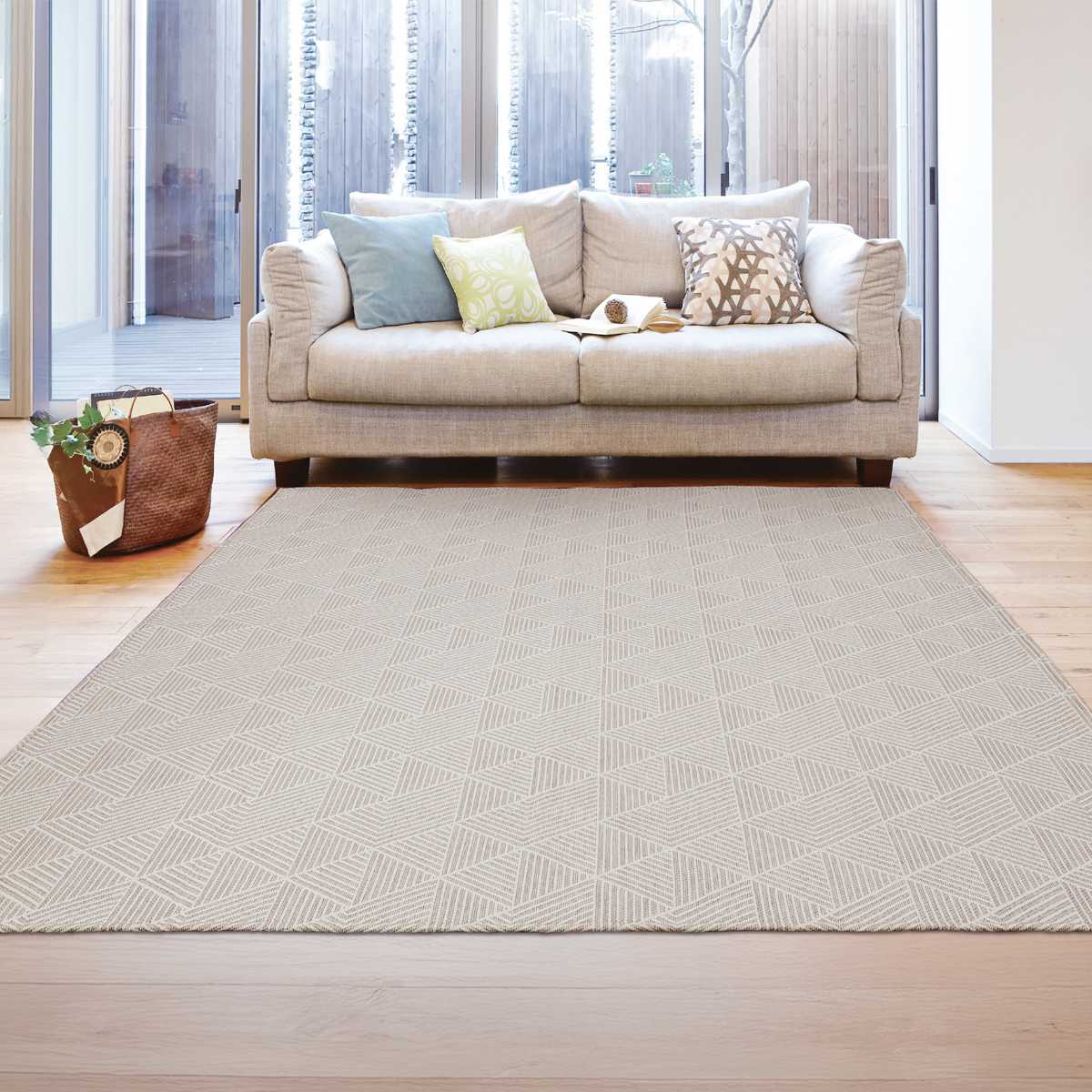 ラグ 洗える ジャガード織り 240×240cm アリス ホットカーペット対応 ( 絨毯 マット ラグマット 正方形 床暖対応 アクセントラグ 床暖 ホットカーペット 対応 洗えるラグ インテリア ) 【ベージュ】 ベージュ