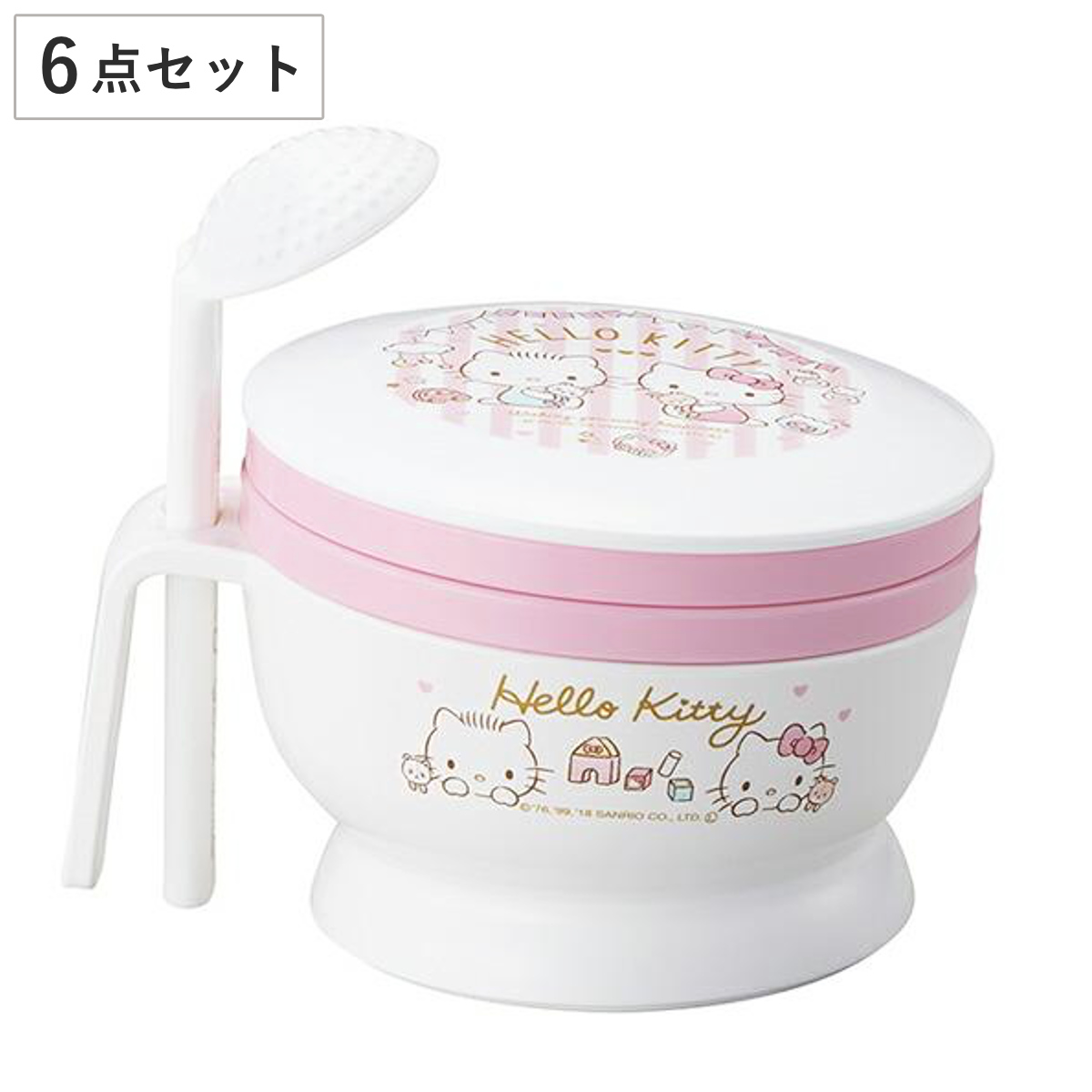 調理セット ハローキティ 離乳食 キャラクター 日本製 （ 離乳食作り ベビーフード 調理 6点セット すり鉢 電子レンジ対応 食洗機対応 食器 こし器 おろし器 蒸し器 マッシャースプーン すりつぶし 調理グッズ 煮沸消毒 薬液消毒 OK ）