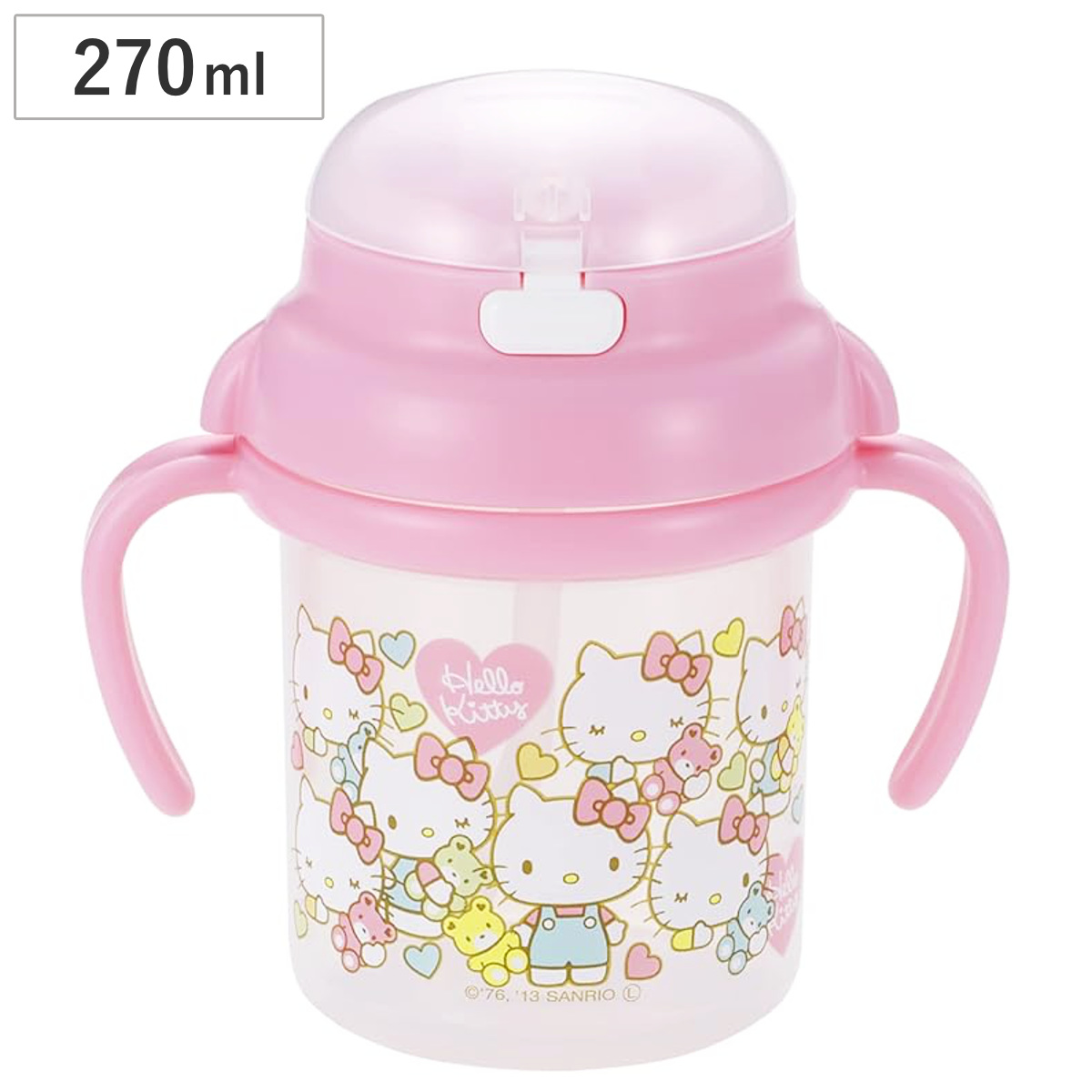 ストローマグ ハローキティ キャラクター 子供用 日本製 （ 8ヶ月～ マグ 両手マグ トレーニングマグ ストロー飲み ベビー おでかけ 煮沸消毒 薬液消毒 OK トレーニングコップ ストロー 赤ちゃん プラスチック ベビー用マグ ）