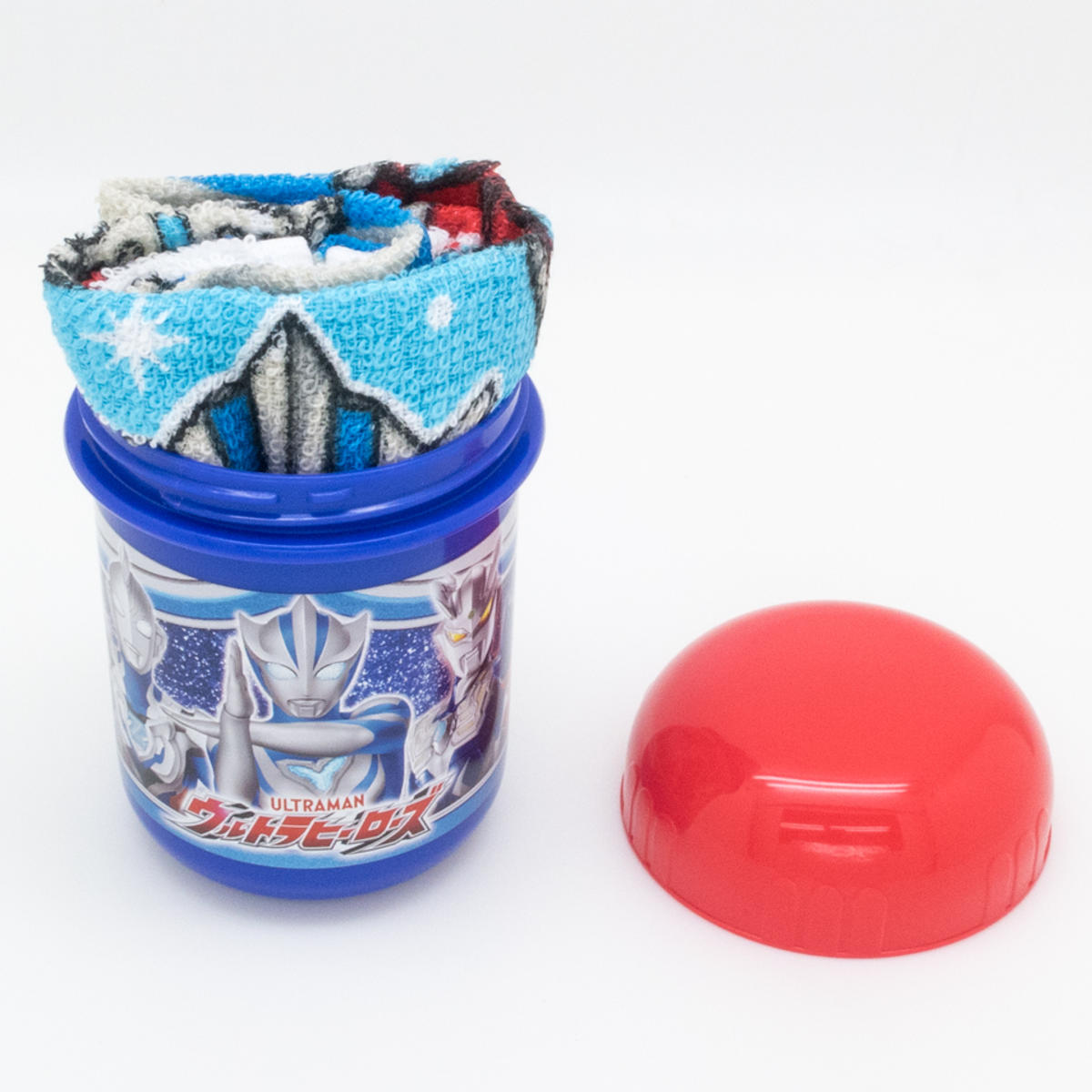 おしぼりセット ウルトラヒーローズ ( ウルトラマン ケース お手拭き タオル ハンカチ ハンドタオル 抗菌 子供 おしぼりタオル おしぼりケース ケース付 給食 幼稚園 保育園 キッズ )