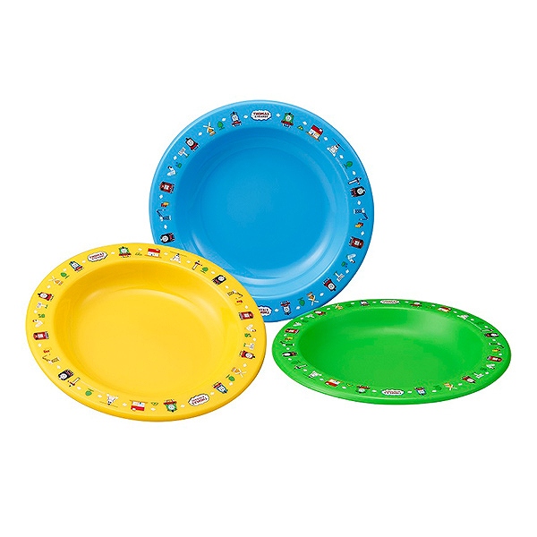 皿 アウトドア プラスチック 小皿 ３枚入 きかんしゃトーマス 14cm （ 子供 食器 トーマス レンジ対応 食洗機対応 お皿 キッズ レジャー