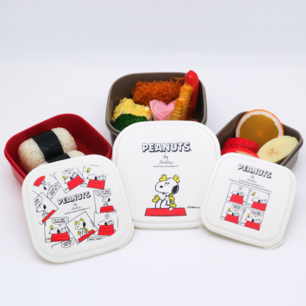 dショッピング |お弁当箱 シール容器 3個入 PEANUTS EVERYDAY SNOOPY