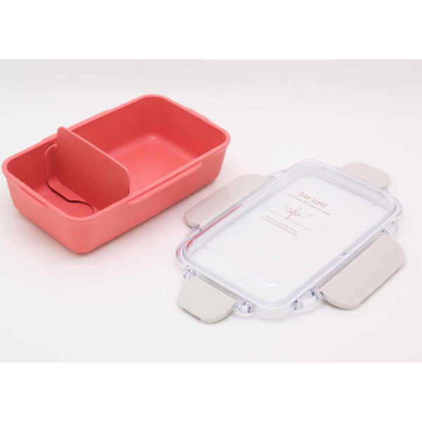 お弁当箱 1段 抗菌 500ml ひのきのぷら No.2 ( 弁当箱 ランチボックス 食洗機対応 レンジ対応 一段弁当箱 日本製 女子 お弁当 弁当 一段 ドーム蓋 食洗機OK レンジOK 仕切り付き プラスチック 大人 女性 ) 【ピンク】 ピンク