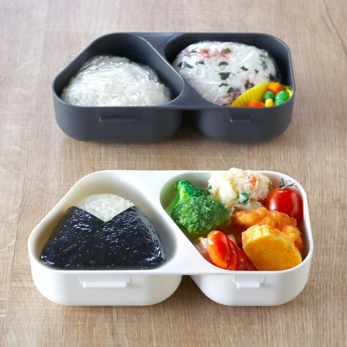 弁当箱 おにぎりランチケース大 625ml ( おにぎりケース レンジ対応 おむすびケース おむすび ケース 2個用 日本製 レンジOK おにぎり 三角おにぎり お弁当 弁当 お弁当箱 おにぎり弁当 ) 【ブラック】 ブラック