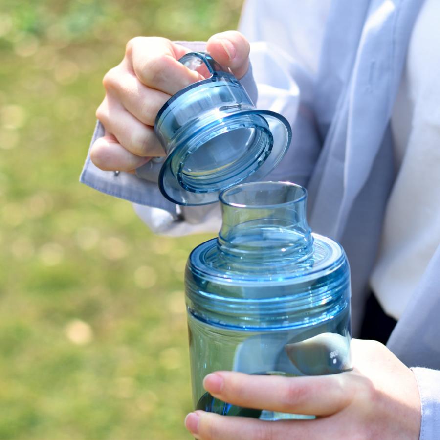 LIPPY ウォーターボトル 1L 水筒 ( 直飲み クリアボトル マグボトル スポーツボトル 常温 大容量 日本製 マグ ボトル クリア ハンドル付き 透明 軽量 目盛り付き おしゃれ 大人 ) 【グレー】 グレー