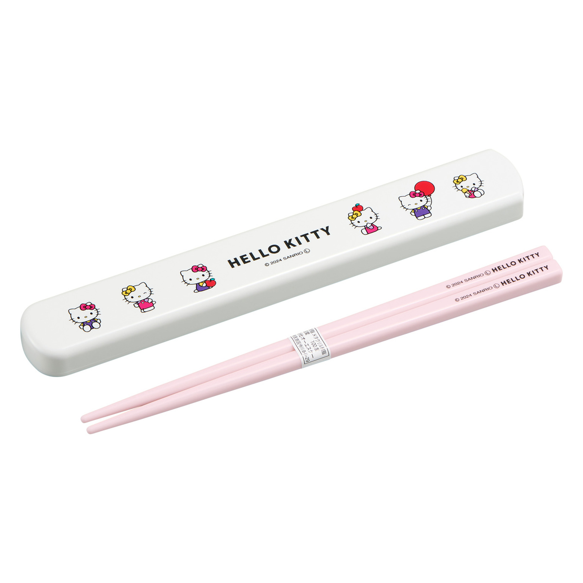 箸箱セット ハローキティ 引フタ箸箱セット 19.5cm ( キティ 箸 食洗機対応 抗菌 お箸 箸箱 子供 日本製 19.5センチ カトラリー 食洗機OK お弁当用 給食 お弁当 弁当 幼稚園 保育園 キッズ )