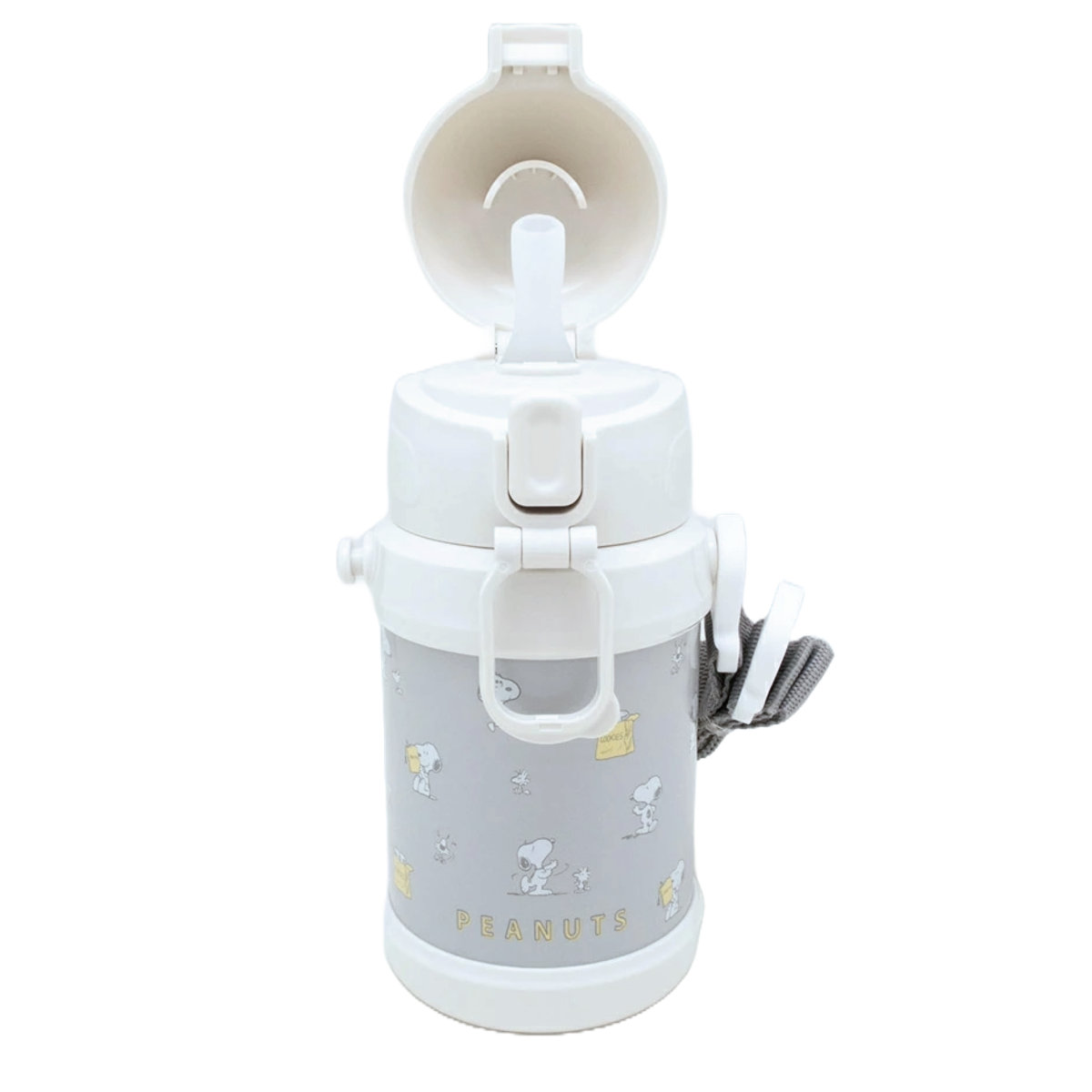 水筒450ml スヌーピー ストロー付ステンレスボトル ( SNOOPY ストローボトル ステンレス 保冷 子供 大人 ストロー付き ワンタッチ ストロー マグボトル 保冷専用 すいとう マイボトル キッズ こども )