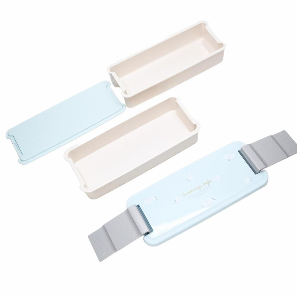 弁当箱 650ml シマエナガ ランチボックス二段 仕切付 ( お弁当箱 ランチボックス 食洗機対応 レンジ対応 二段 抗菌 防汚 日本製 食洗機OK レンジOK お弁当 弁当 パッキン一体型 仕切り付き 大人 )