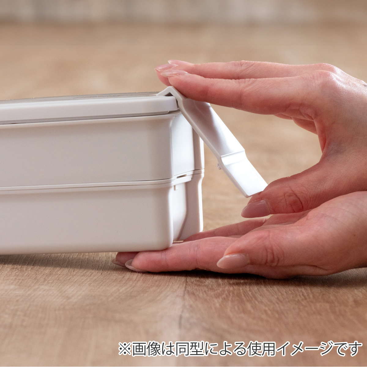 弁当箱 650ml シマエナガ ランチボックス二段 仕切付 ( お弁当箱 ランチボックス 食洗機対応 レンジ対応 二段 抗菌 防汚 日本製 食洗機OK レンジOK お弁当 弁当 パッキン一体型 仕切り付き 大人 )