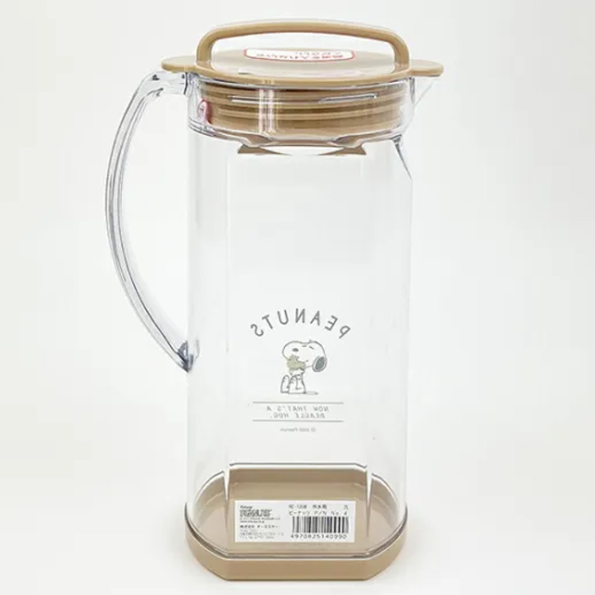 ピッチャー 1.2L SNOOPY 2WAY PEANUTS ( 冷水筒 スヌーピー 横置き 縦置き プラスチック 麦茶ポット 水差し 冷水ポット 日本製 プラスチック製 縦 横 スリム 麦茶 水 お茶 取っ手付き 軽い 割れにくい 国産 おしゃれ キャラクター )