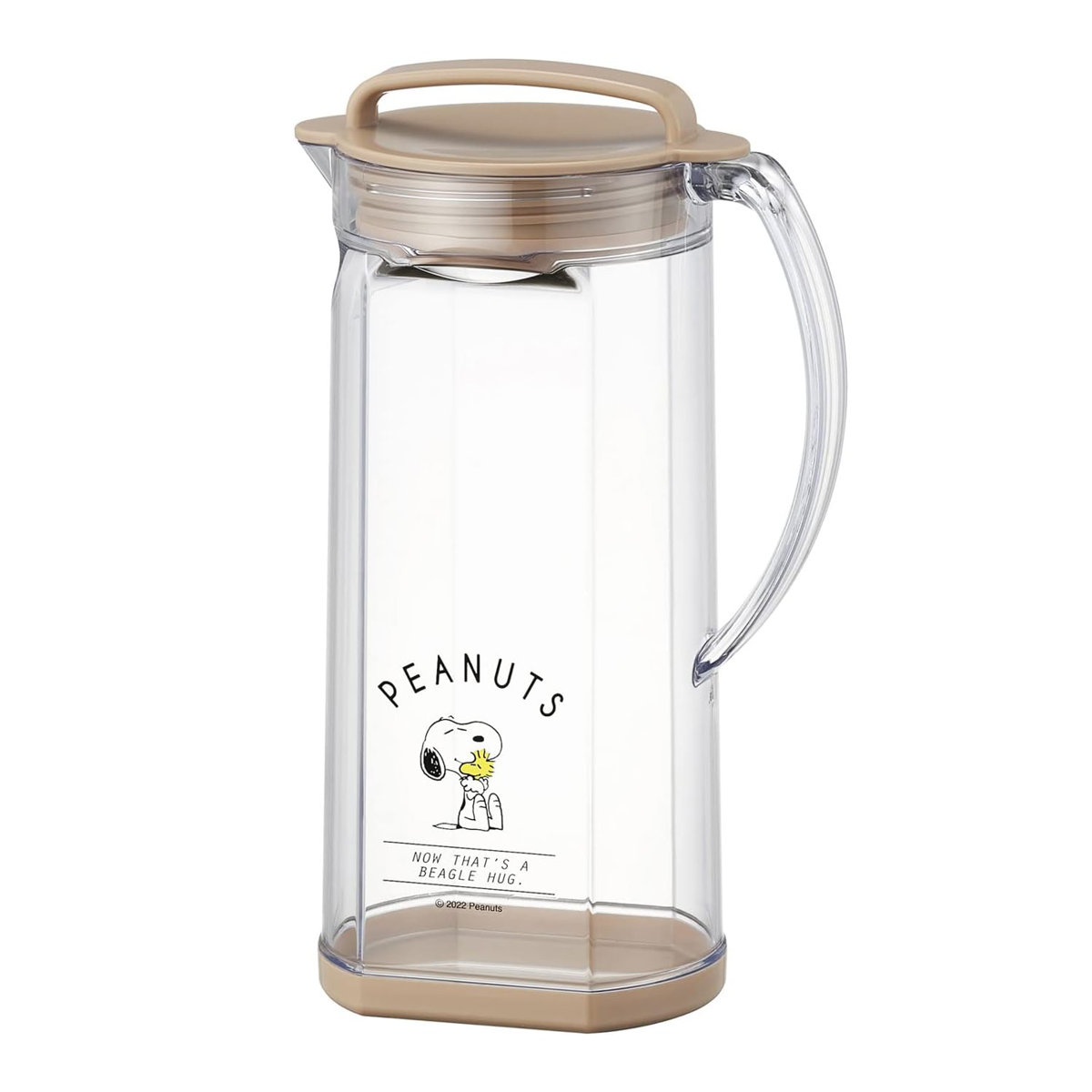 ピッチャー 1.2L SNOOPY 2WAY PEANUTS ( 冷水筒 スヌーピー 横置き 縦置き プラスチック 麦茶ポット 水差し 冷水ポット 日本製 プラスチック製 縦 横 スリム 麦茶 水 お茶 取っ手付き 軽い 割れにくい 国産 おしゃれ キャラクター )