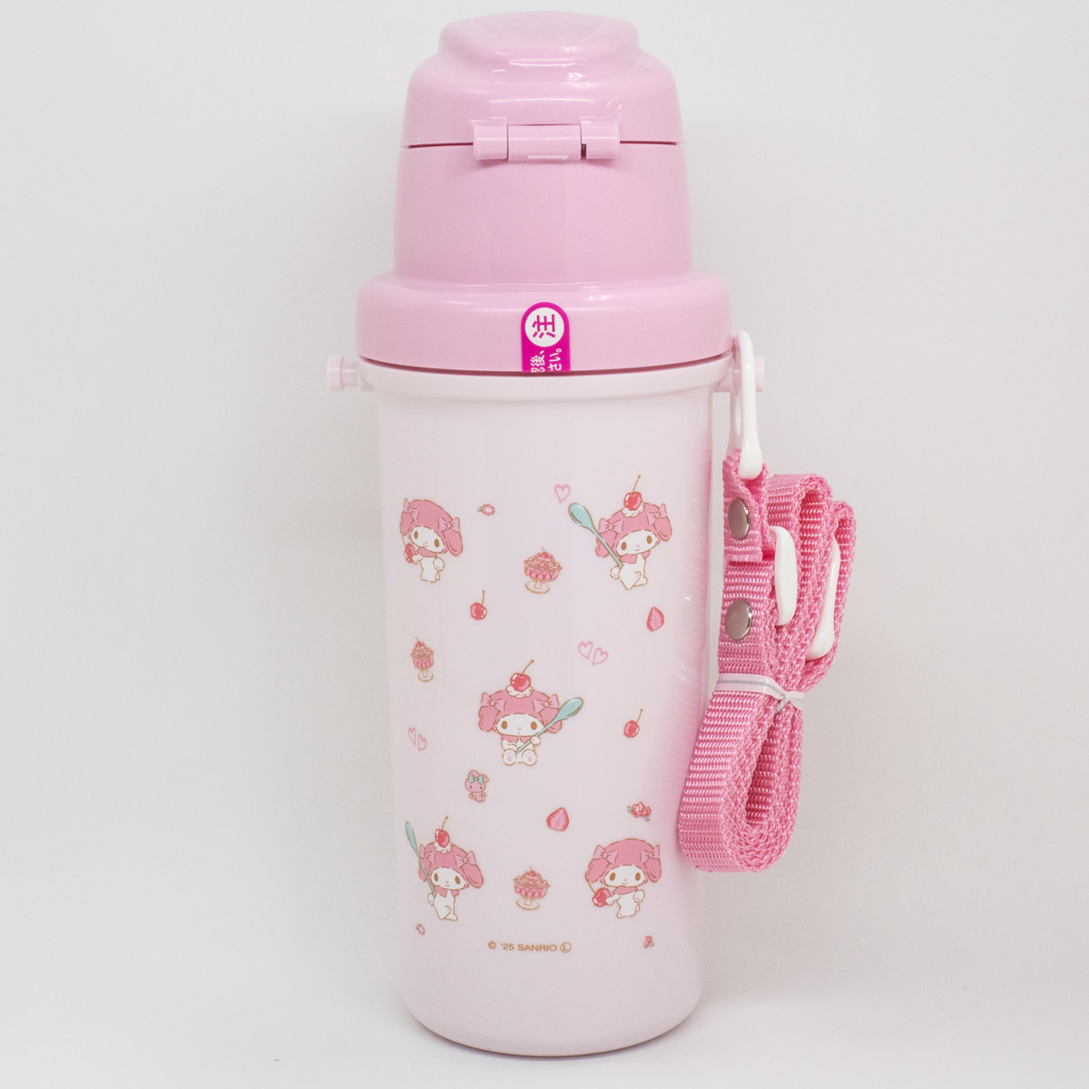 水筒 600ml 直飲み水筒 マイメロディ ( 直飲み ダイレクトボトル プラボトル プラスチック ワンタッチ 子供 日本製 幼稚園 保育園 子供用水筒 キッズボトル ワンプッシュ ショルダーベルト キッズ )