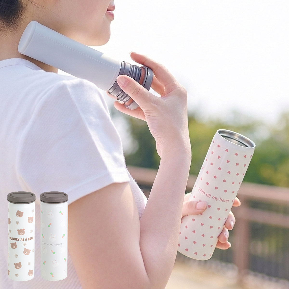 氷のう エコスティックステンレスボトル （ アイスバッグ 氷嚢 保冷 アイシングバッグ 持ち運び スリム 携帯 氷袋 熱冷まし アイスバック アイシング 氷枕 ） 【クマ】