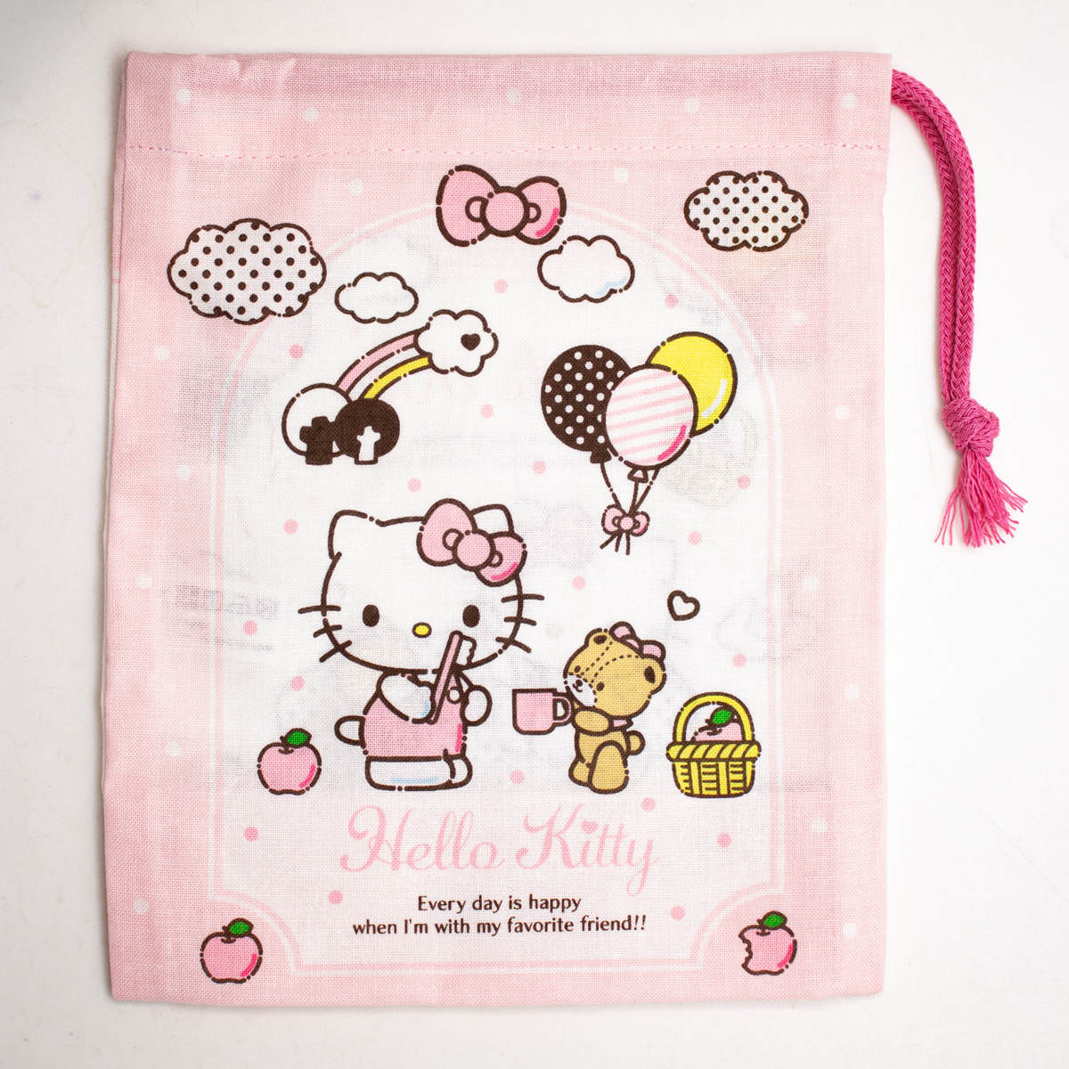 はみがきセット ハローキティ ( 歯ブラシセット コップ 携帯用 子ども用歯ブラシ キャップ付き 日本製 巾着付き 歯ブラシケース 携帯用歯磨き セット ケース 歯磨き 巾着 キッズ )