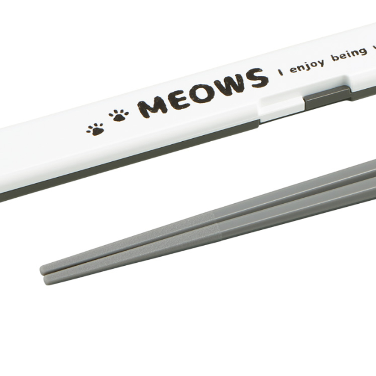 箸箱セット ねこちゃん スリム ( 箸 食洗機対応 19.5センチ お箸 箸箱 はし箱 セット 音が鳴らない 子供 日本製 食洗機OK 給食 お弁当用 携帯箸 弁当 お弁当 携帯用 幼稚園 保育園 キッズ )