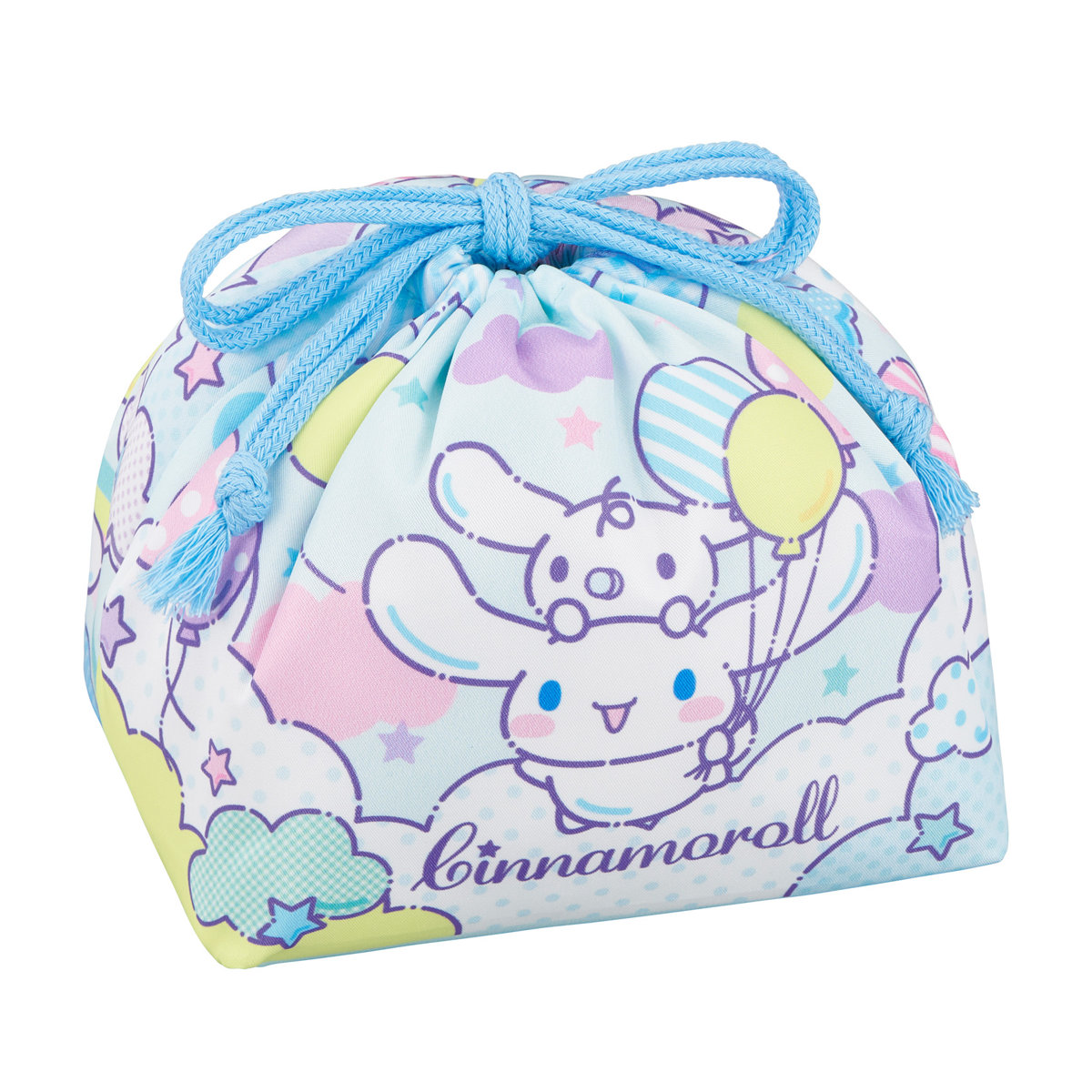 巾着弁当袋 シナモロール （ 弁当袋 お弁当袋 巾着 ランチ巾着 子供 幼稚園 保育園 巾着袋 日本製 給食袋 ランチボックス 子供用 お弁当グッズ キッズ ）