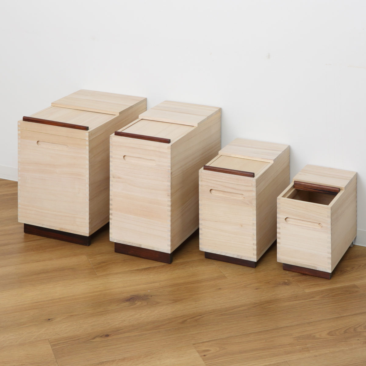 米びつ 桐製 Rice Box 10kg 計量マス付き ( キャスター付き 桐 米櫃 こめびつ スリム おしゃれ 調湿 防虫 和風 ライスストッカー 1合 桐製米びつ お米 収納 保存 計量 ストッカー 木製 米 保管 )