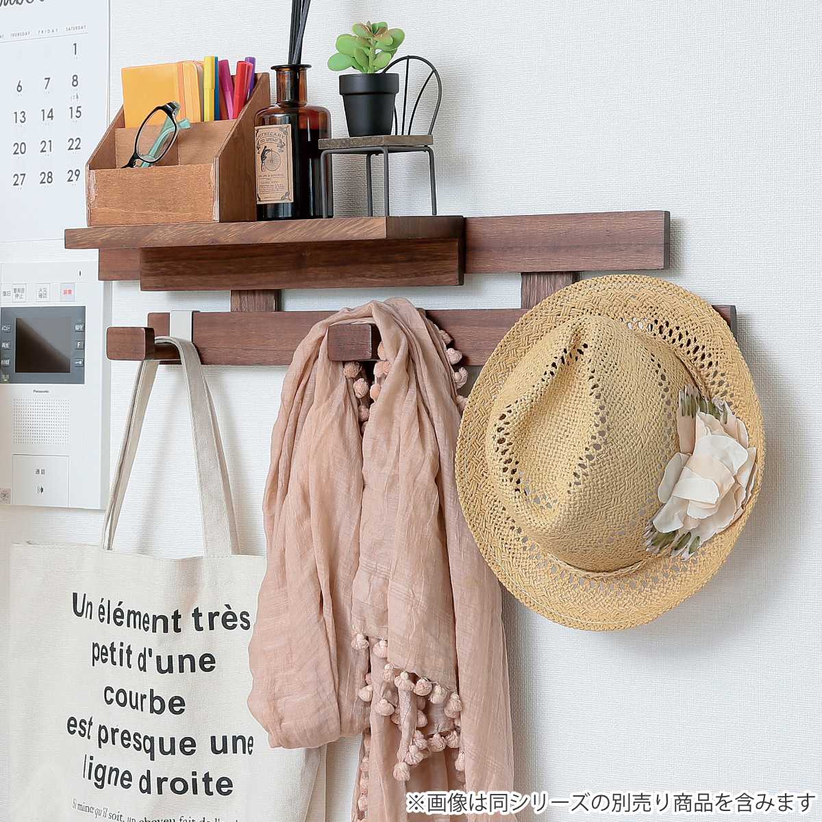 棚 35cm すのこに掛けられる家具 オプション パーツ 飾り棚 ( シェルフ ウォールシェルフ 飾り台 部品 すのこに掛けられる 木製 ディスプレイ インテリア 小物置き 木目調 おしゃれ カスタマイズ ) 【ダークブラウン】 ダークブラウン