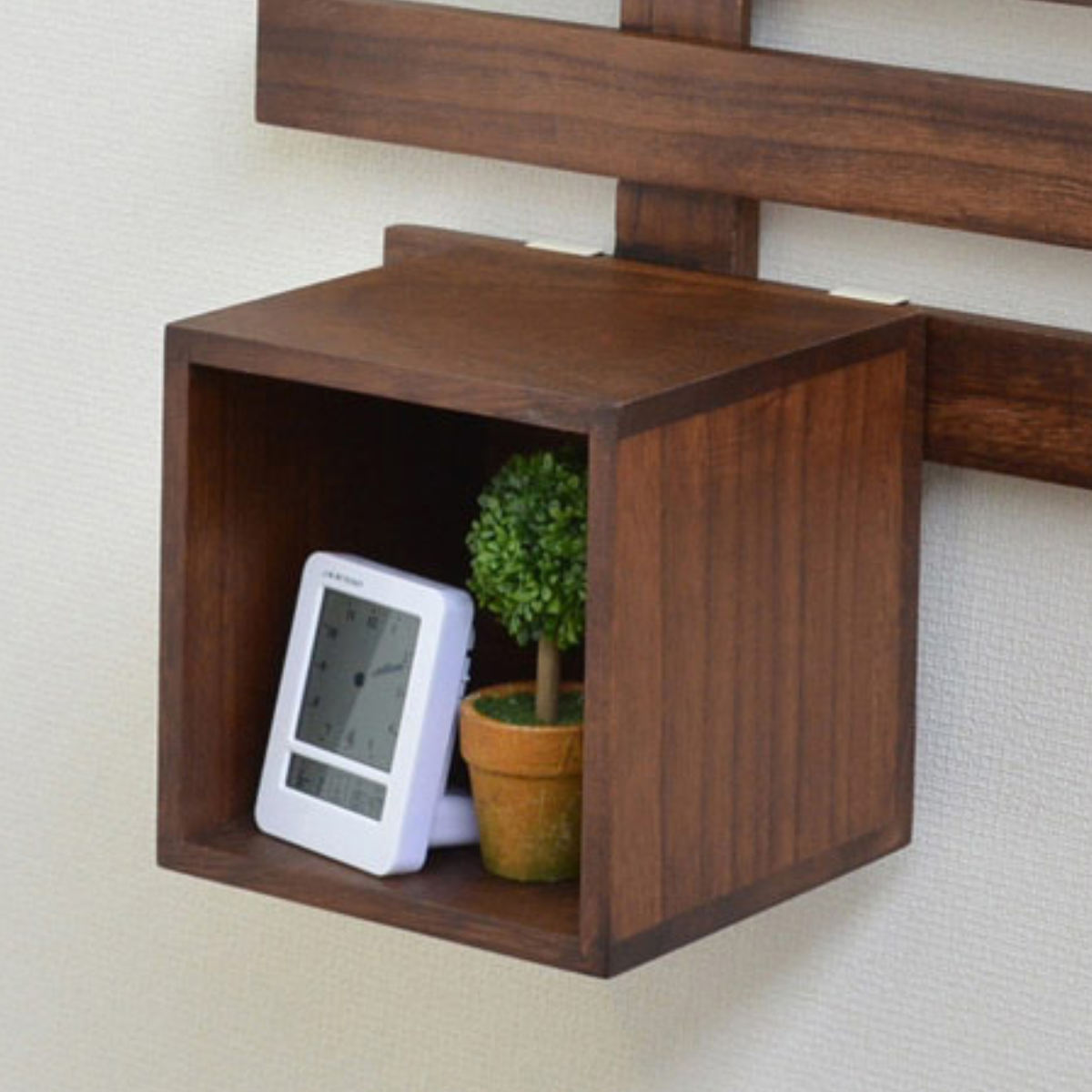 箱 1マス すのこに掛けられる家具 オプション パーツ 飾り棚 ボックス ( 部品 BOX 飾り台 すのこに掛けられる 棚 ディスプレイ インテリア 小物置き 木目調 おしゃれ カスタマイズ ) 【ナチュラル】 ナチュラル