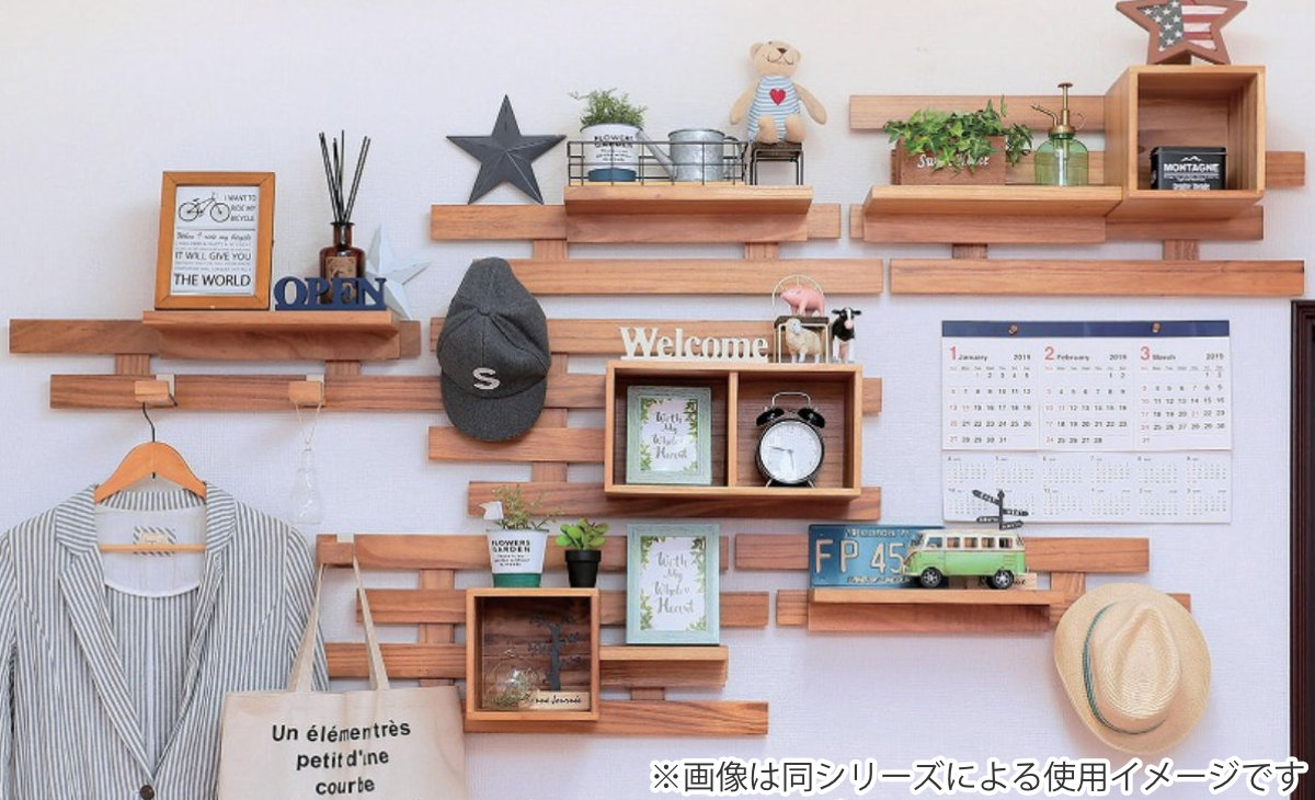 箱 2マス すのこに掛けられる家具 オプション パーツ 飾り棚 ボックス ( 部品 BOX 飾り台 すのこに掛けられる 棚 ディスプレイ インテリア 小物置き 木目調 おしゃれ カスタマイズ ) 【ナチュラル】 ナチュラル