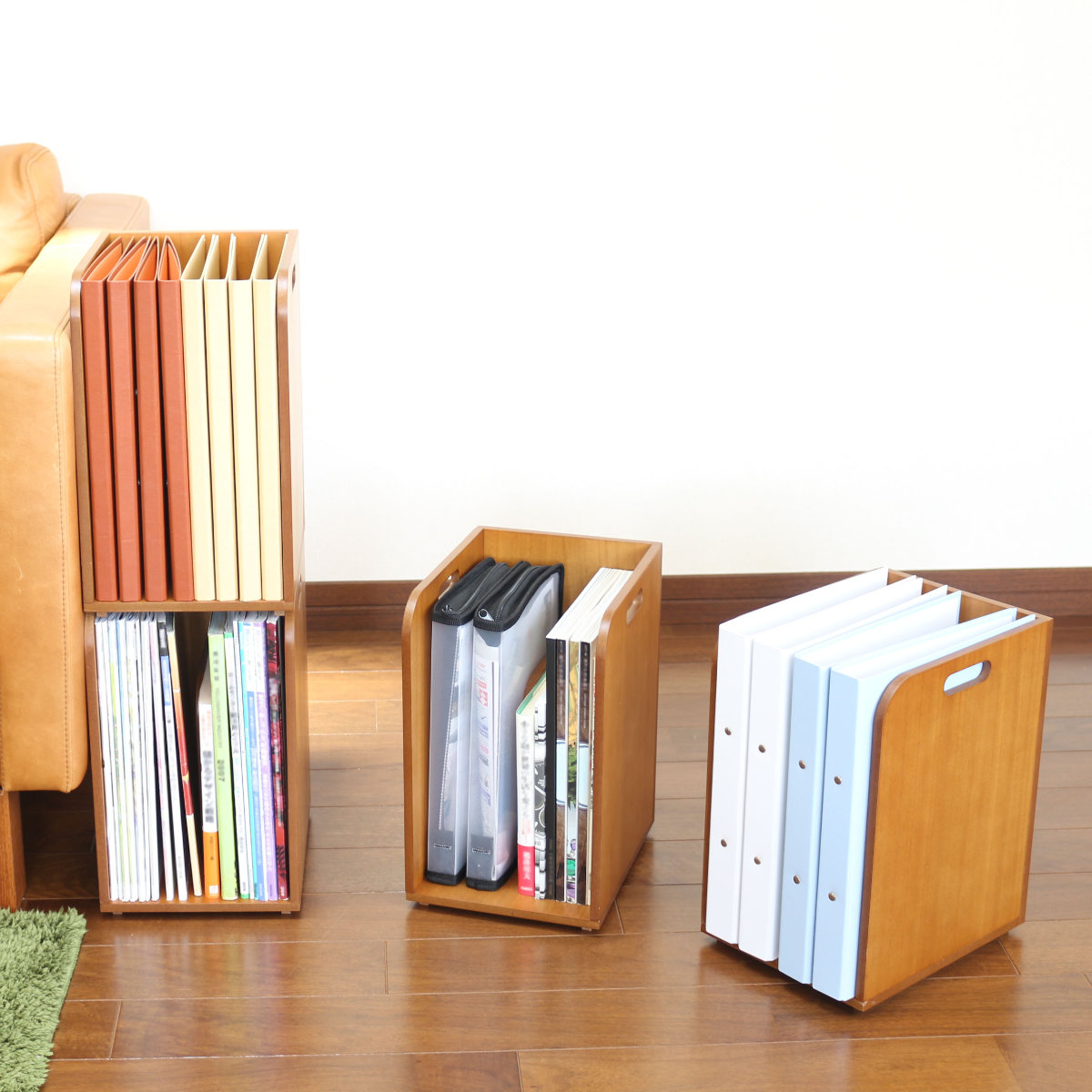 ブックラック スタッキングできるブックラック 本棚 積み重ね 木製 幅20×奥行25×高さ33cm ( 本立て 本 収納 ブックエンド スタンド 卓上 デスク 卓上収納 ファイルスタンド デスク収納 ファイル収納 ファイル 雑誌 絵本 教科書 )