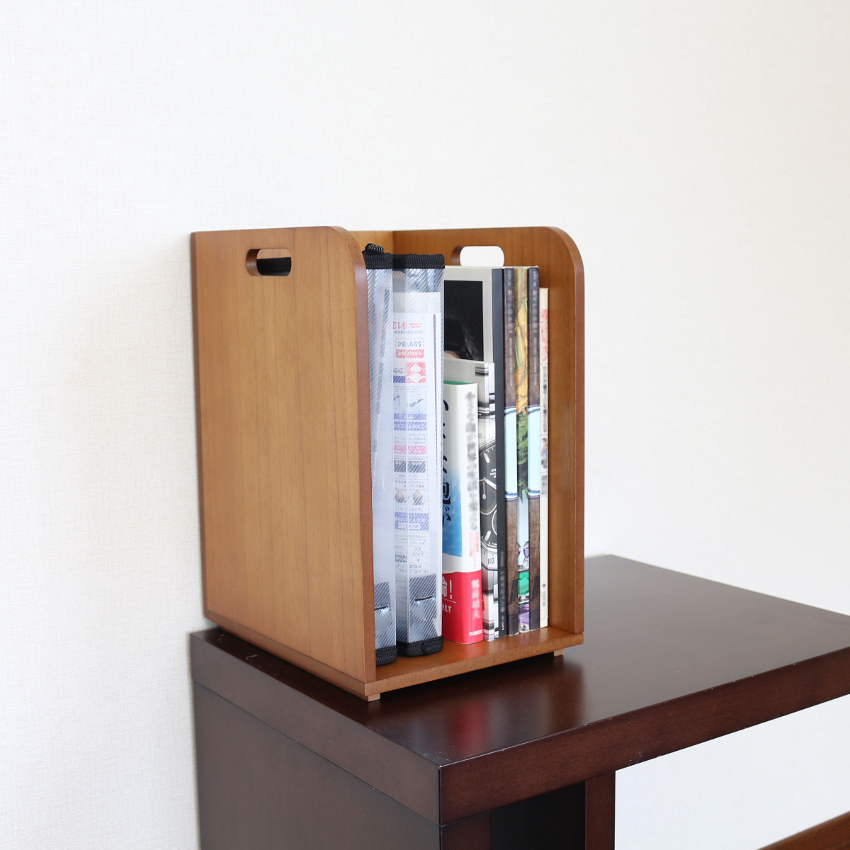 ブックラック スタッキングできるブックラック 本棚 積み重ね 木製 幅20×奥行25×高さ33cm ( 本立て 本 収納 ブックエンド スタンド 卓上 デスク 卓上収納 ファイルスタンド デスク収納 ファイル収納 ファイル 雑誌 絵本 教科書 )