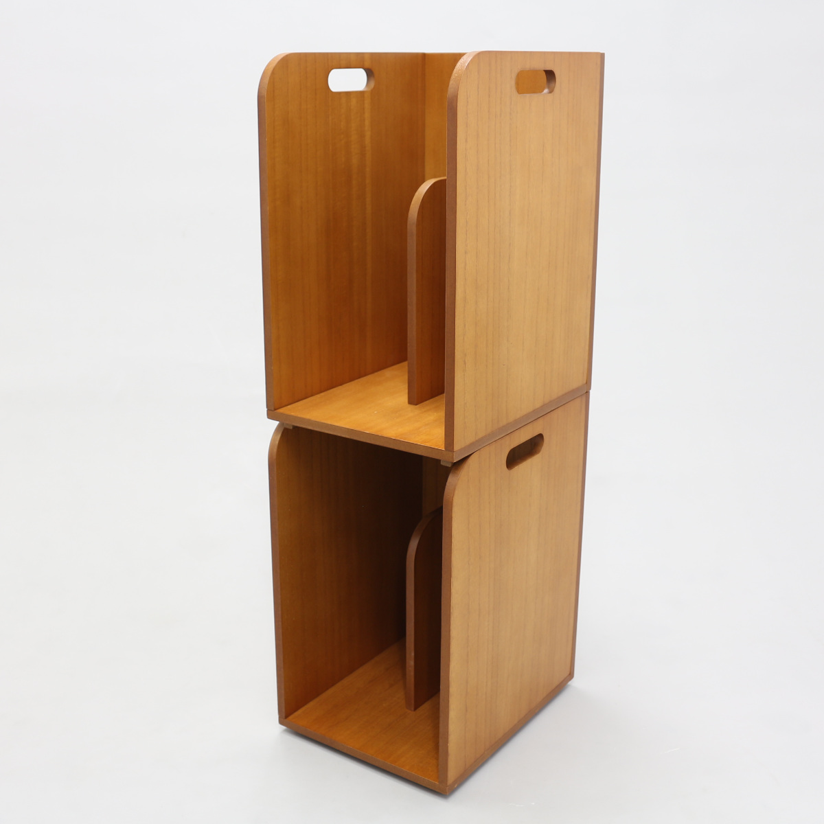 ブックラック スタッキングできるブックラック 本棚 積み重ね 木製 幅20×奥行25×高さ33cm ( 本立て 本 収納 ブックエンド スタンド 卓上 デスク 卓上収納 ファイルスタンド デスク収納 ファイル収納 ファイル 雑誌 絵本 教科書 )