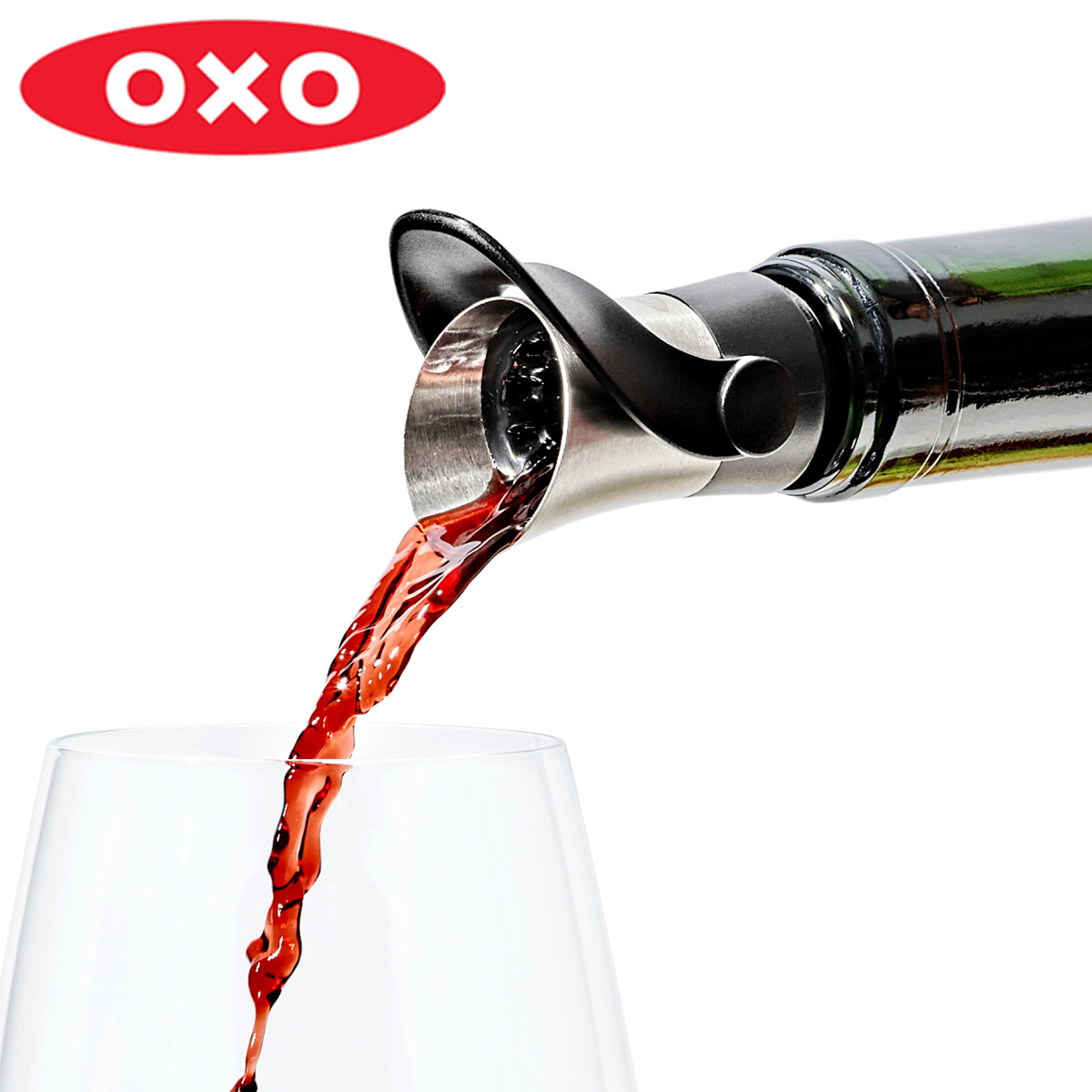 OXO ボトルストッパー ワインストッパー&ポワラー ( オクソー 食洗機対応 ワインストッパー ワイン保存 ワイングッズ ワイン用品 酸化防止 密閉保存 ストッパー ワインポワラー 保存栓 ワイン用キャップ 栓 ワインキャップ )
