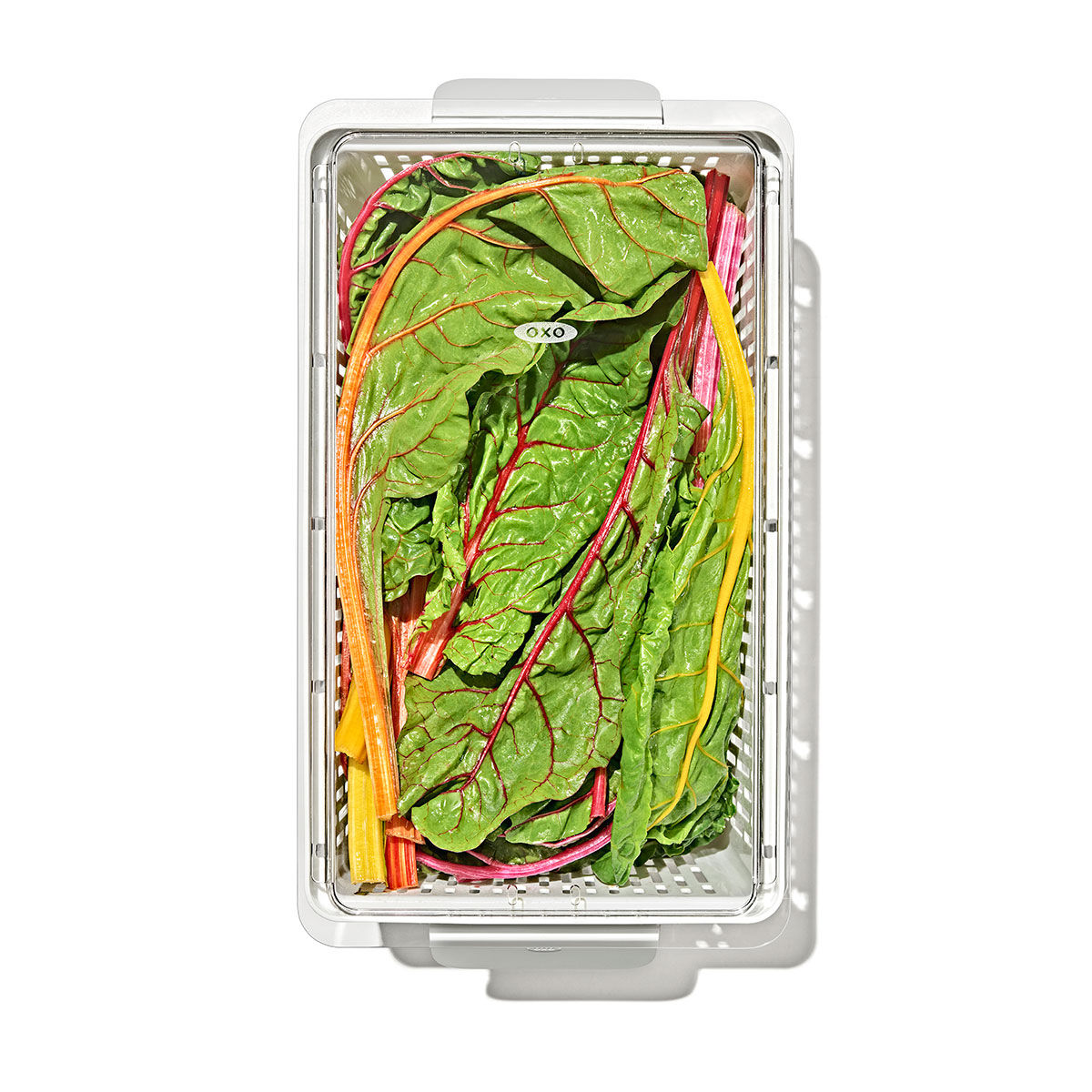 OXO オクソー 保存容器 ベジタブルキーパー ラージ ( プラスチック コンテナ 野菜保存容器 野菜用保存容器 ザル付き 水切り 食洗機対応 野菜用保存かご 野菜 保存 ベジタブル サラダボウル ハンドル付き 仕切り付き 冷蔵庫 透明 )