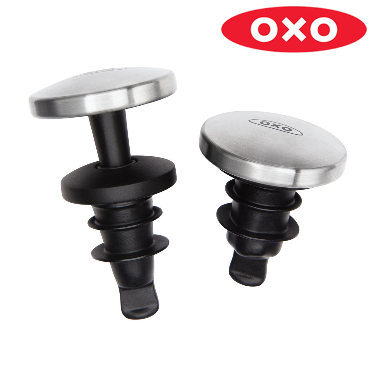 OXO オクソー ボトルストッパー ワンプッシュ ワインストッパーセット （ ワインストッパー ワイン保存 ワイングッズ ワイン用品 酸化防止 密閉 密閉保存 ワイン栓 ワインセーバー キーパー 保存栓 ワイン用キャップ おしゃれ 2個 ）
