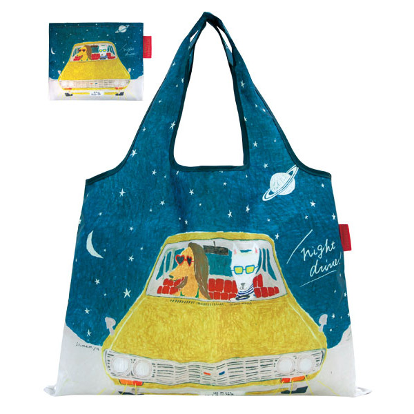 dショッピング |エコバッグ 2way Shopping Bag night drive デザイナーズ （ ショッピングバッグ 買い物バッグ マイバッグ  エコバック 折りたたみ コンパクト 大容量 マチ広 レジ袋 コンビニ マチ有り マシ無し 軽量 おしゃれ かわいい ） | カテゴリ：キッチン小物  ...