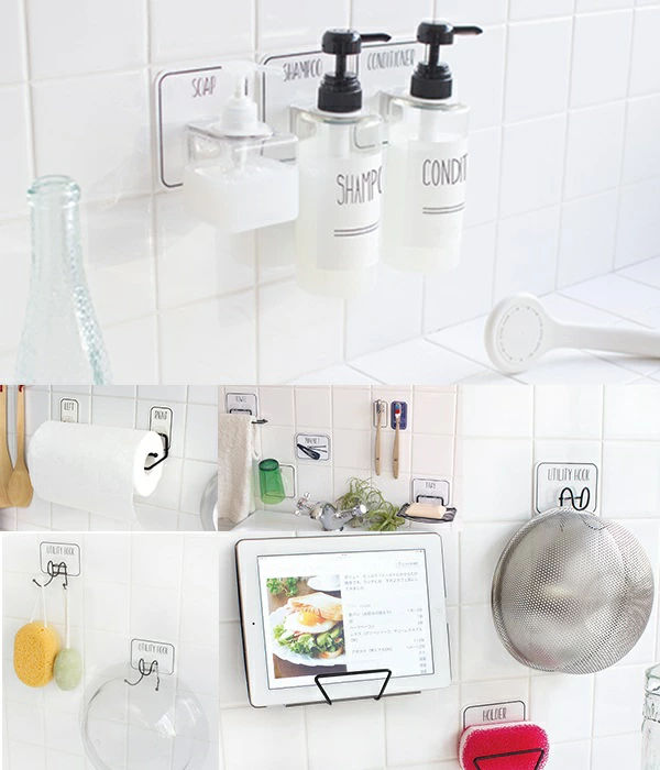 キッチンペーパーホルダー オテル フック 粘着フック 壁 粘着 貼ってはがせる ( ペーパーホルダー キッチンペーパー キッチン収納 キッチンペーパー収納 ロールペーパー ペーパタオル キッチン 収納 キッチン用品 )