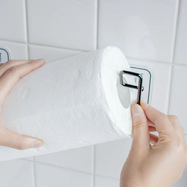 キッチンペーパーホルダー オテル フック 粘着フック 壁 粘着 貼ってはがせる ( ペーパーホルダー キッチンペーパー キッチン収納 キッチンペーパー収納 ロールペーパー ペーパタオル キッチン 収納 キッチン用品 )
