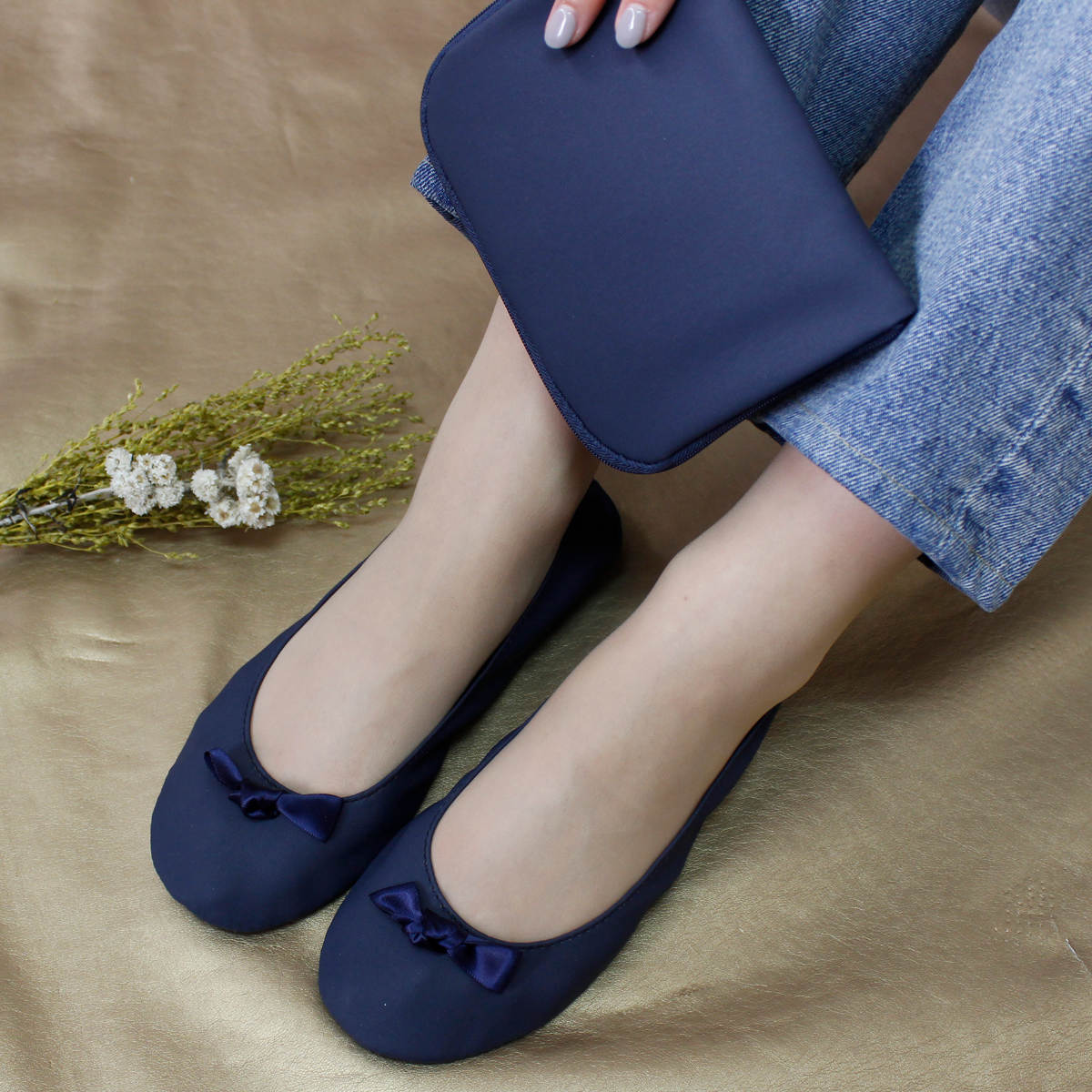 携帯スリッパ バトゥ ケイタイスリッポンS ( 折りたたみ レディース おしゃれ ルームシューズ スリッパ 携帯シューズ 専用ケース付き 携帯 入学式 卒業式 入園式 卒園式 滑り止め ) 【ベージュ】 ベージュ